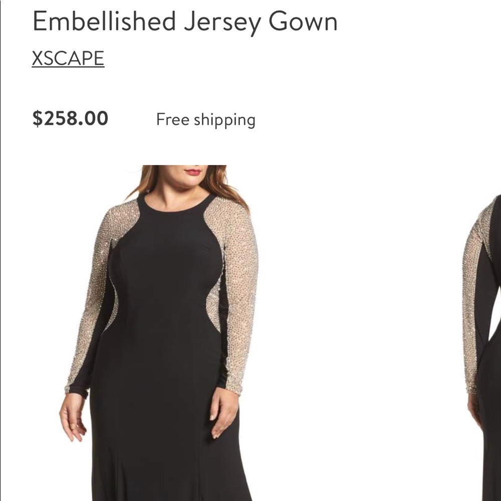 XSCAPE Jersey embellished gown